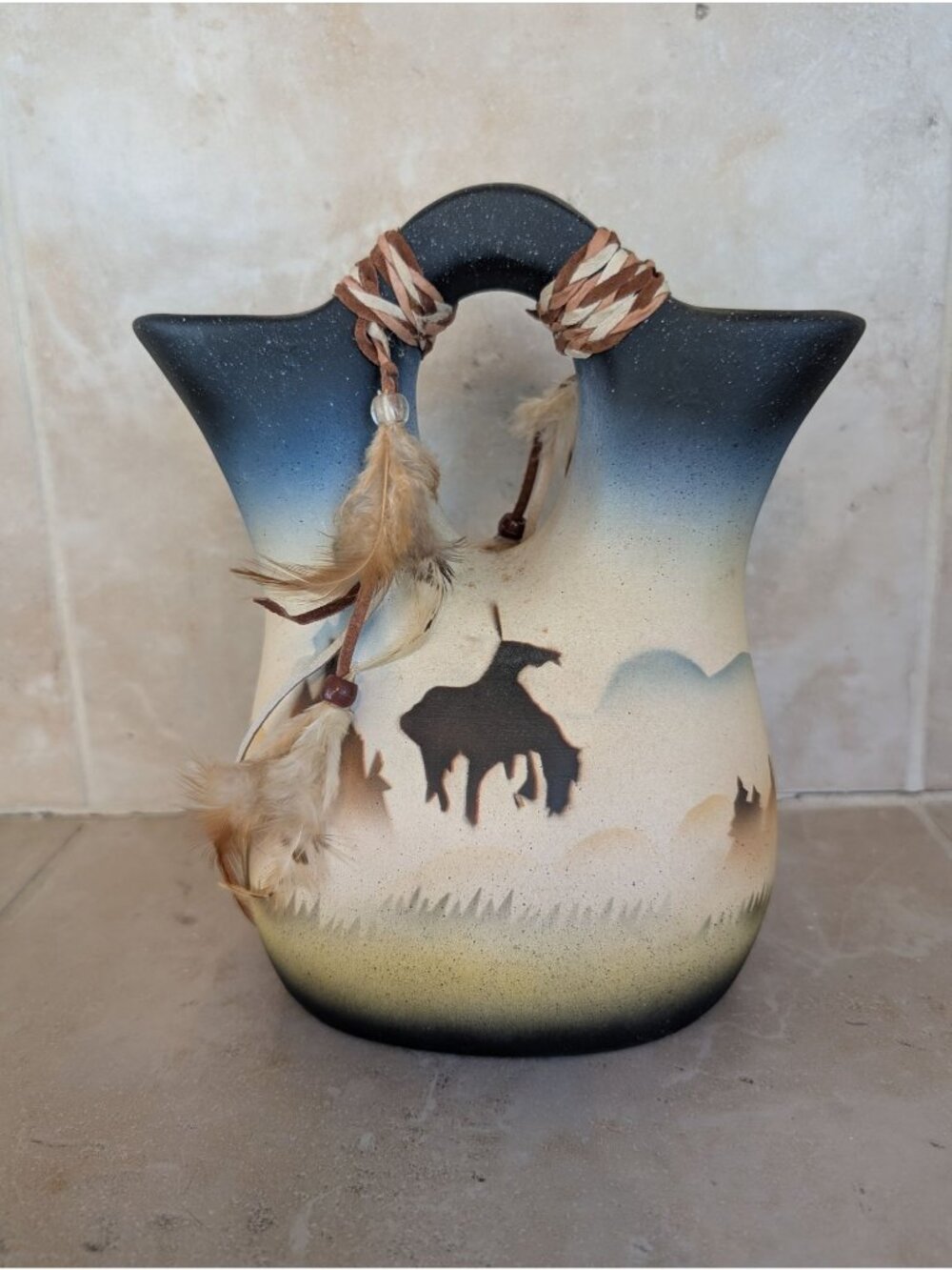 Native American Wedding Vase Traditional Ceramic Piece Southwest Style